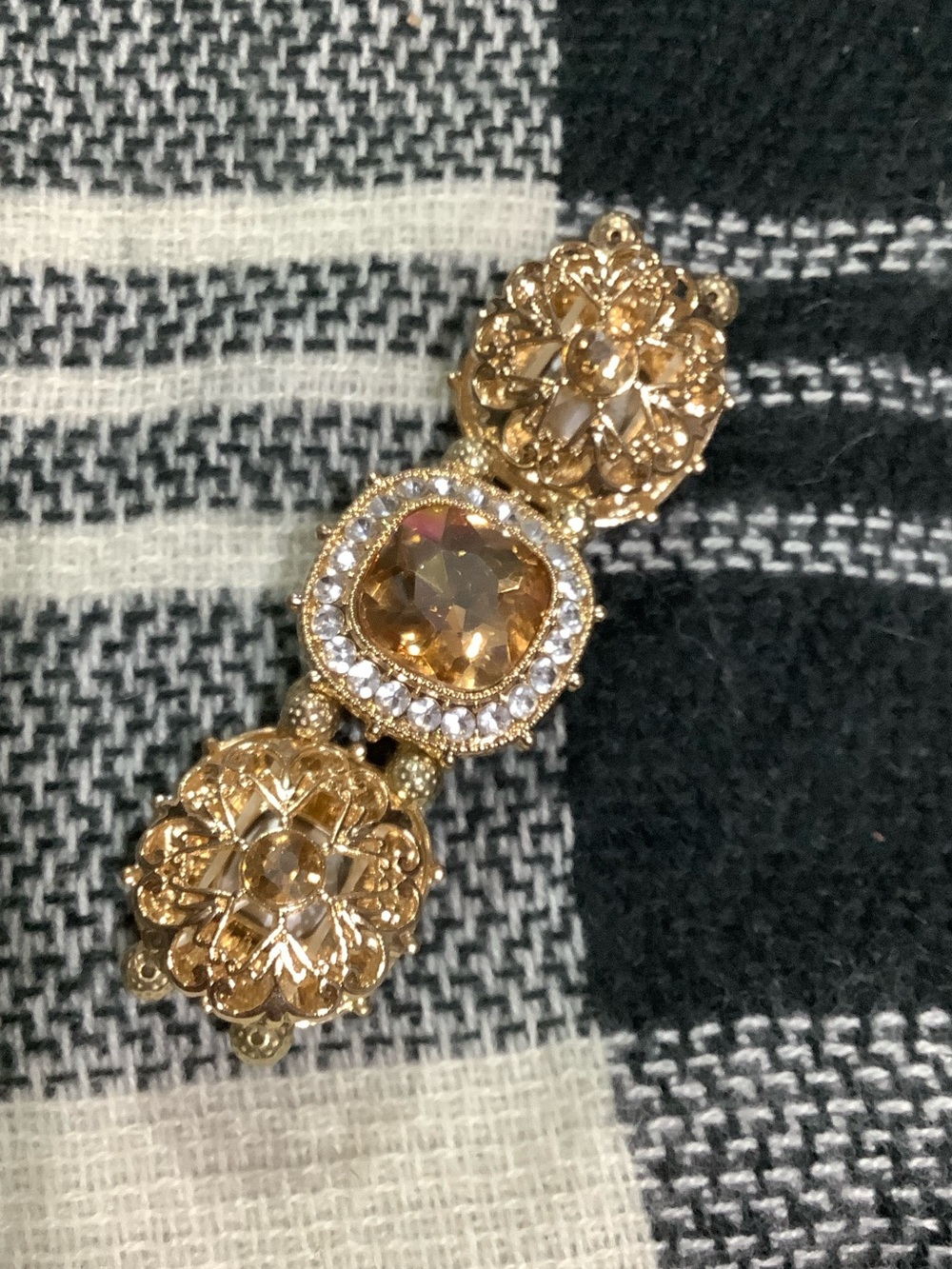 Gold Large Crystal Stretchy Costume Bracelet